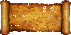 Ertl Imre névjegykártya